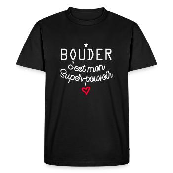 bouder c est mon super pouvoir - T-shirt Premium bio Homme - noir - Devant - Nico (187cm)