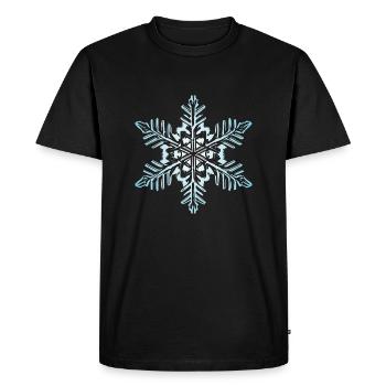 Flocon de neige Neige Hiver Noël coloré 1 - T-shirt Premium bio Homme - noir - Devant - Nico (187cm)