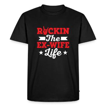 Rockin The Ex-Wife Life Divorcee Divorce - Men's Premium Organic T-Shirt - black - Front - Nico (187cm)