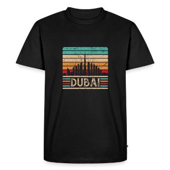 Ambiance rétro de Dubaï - T-shirt Premium bio Homme - noir - Devant - Nico (187cm)
