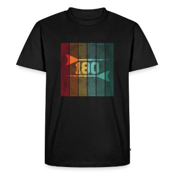 Funny Vintage Retro Darts Shirt 180 DART - Men's Premium Organic T-Shirt - black - Front - Nico (187cm)