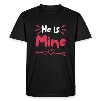 He Is Mine - Men's Premium Organic T-Shirt - black - Front - Nico (187cm)