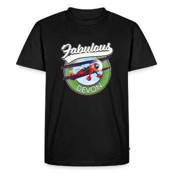 Fabuleux logo de voyage Devon - T-shirt Premium bio Homme - noir - Devant - Nico (187cm)
