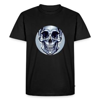 Crâne gris - Résumé - T-shirt Premium bio Homme - noir - Devant - Nico (187cm)