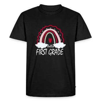 Bonjour Cadeau de première année - T-shirt Premium bio Homme - noir - Devant - Nico (187cm)