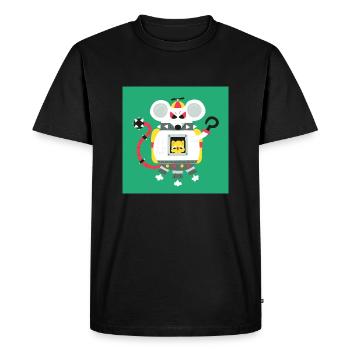Vilain rat - T-shirt Premium bio Homme - noir - Devant - Nico (187cm)