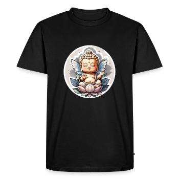 bébé Bouddha - meditation yoga relaxation - T-shirt Premium bio Homme - noir - Devant - Nico (187cm)