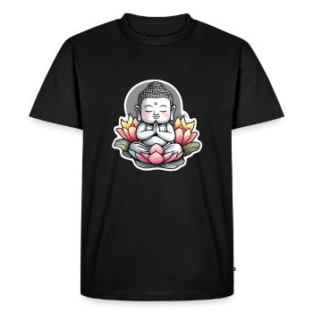 bébé Bouddha - meditation yoga relaxation - T-shirt Premium bio Homme - noir - Devant - Nico (187cm)