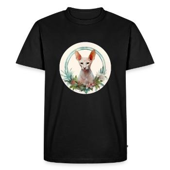 Oriental Shorthair Cat Boho Style, Love Cats - Men's Premium Organic T-Shirt - black - Front - Nico (187cm)