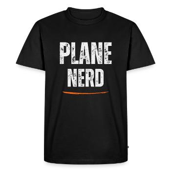 Plane Nerd aviation lover - Men's Premium Organic T-Shirt - black - Front - Nico (187cm)