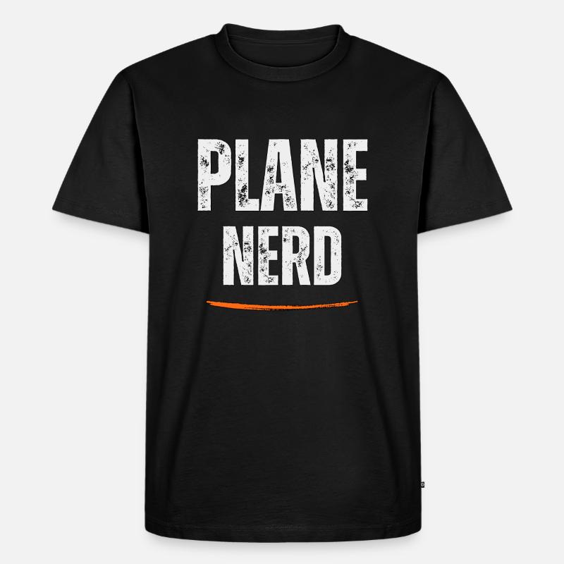 Flugzeug-Nerd, Luftfahrt-Liebhaber - Männer Premium Bio T-Shirt - Schwarz