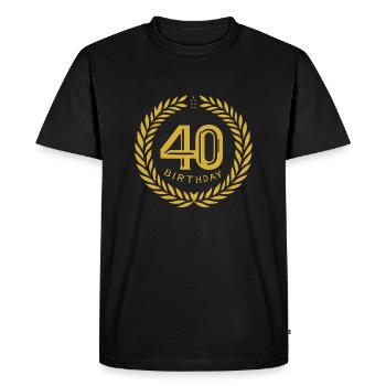 Quarante 40e anniversaire - T-shirt Premium bio Homme - noir - Devant - Nico (187cm)