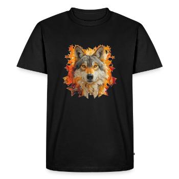 Loup et étoiles - T-shirt Premium bio Homme - noir - Devant - Nico (187cm)