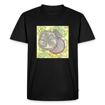 Confusion 24 - Men's Premium Organic T-Shirt - black - Front - Nico (187cm)