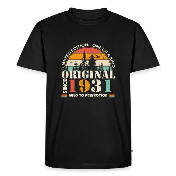 1931 : Légende vintage pour le 93e anniversaire - T-shirt Premium bio Homme - noir - Devant - Nico (187cm)