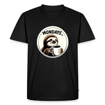 On Mondays - Men's Premium Organic T-Shirt - black - Front - Nico (187cm)