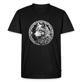 Loup Vikings Celtes Fenriswolf Fenris - T-shirt Premium bio Homme - noir - Devant - Nico (187cm)