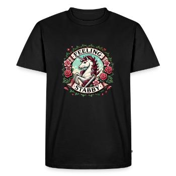Se sentir Licorne poignardée - T-shirt Premium bio Homme - noir - Devant - Nico (187cm)