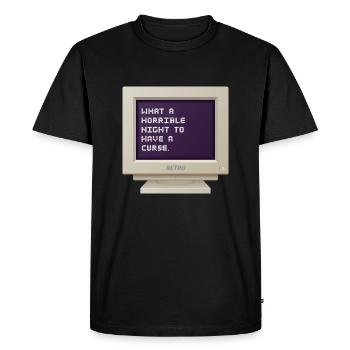 CRT Design - What a horrible night to have a curse - Men's Premium Organic T-Shirt - black - Front - Nico (187cm)