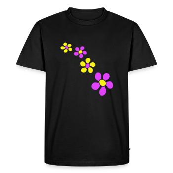 Beaucoup de fleurs colorées belle conception de motif décoratif - T-shirt Premium bio Homme - noir - Devant - Nico (187cm)