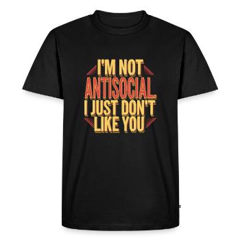 Introverted and proud of it - Men's Premium Organic T-Shirt - black - Front - Nico (187cm)