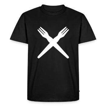 Fourchette à frites croisée - T-shirt Premium bio Homme - noir - Devant - Nico (187cm)