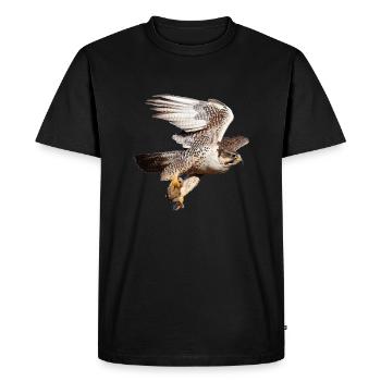 Faucon sacré en vol - T-shirt Premium bio Homme - noir - Devant - Nico (187cm)