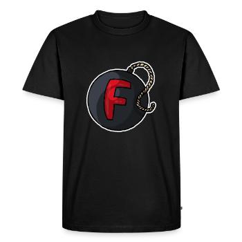 F Bomb - Men's Premium Organic T-Shirt - black - Front - Nico (187cm)