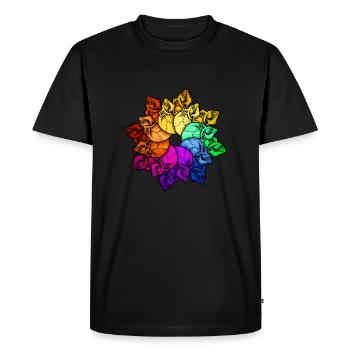 Crâne arc-en-ciel - T-shirt Premium bio Homme - noir - Devant - Nico (187cm)