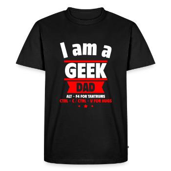 Papa geek : ALT+F4 pour les caprices, cadeau de fête des pères - T-shirt Premium bio Homme - noir - Devant - Nico (187cm)