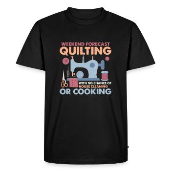 Prévisions du week-end Quilting Couture Quilter - T-shirt Premium bio Homme - noir - Devant - Nico (187cm)