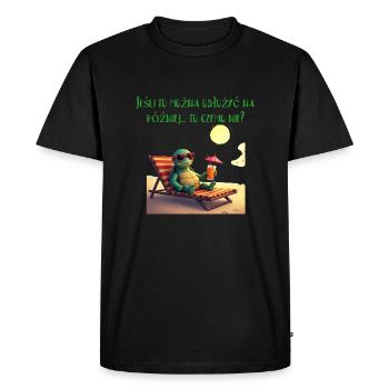 Tortue décontractée - T-shirt Premium bio Homme - noir - Devant - Nico (187cm)