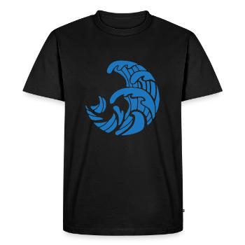 Conception des vagues bleues - T-shirt Premium bio Homme - noir - Devant - Nico (187cm)