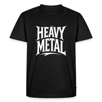 Logo Heavy Metal - T-shirt Premium bio Homme - noir - Devant - Nico (187cm)