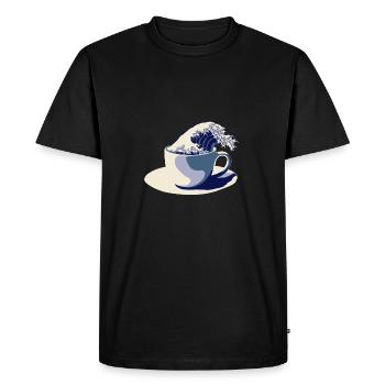 Coffee Wave - Men's Premium Organic T-Shirt - black - Front - Nico (187cm)