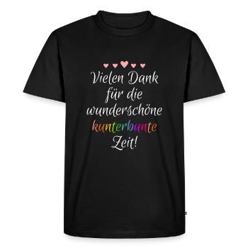 Merci beaucoup pour cette belle période colorée - T-shirt Premium bio Homme - noir - Devant - Nico (187cm)