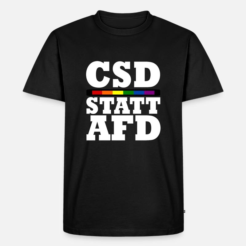 Csd statt afd - Männer Premium Bio T-Shirt - Schwarz