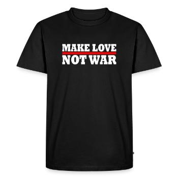 Make love not war - Men's Premium Organic T-Shirt - black - Front - Nico (187cm)