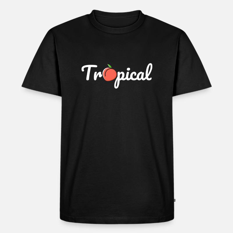 Pfirsich Liebe - Männer Premium Bio T-Shirt - Schwarz