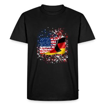 Amitié USA Allemand - T-shirt Premium bio Homme - noir - Devant - Nico (187cm)
