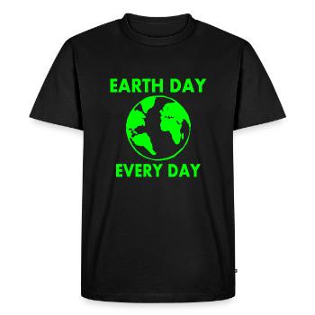 Earth day every day - Men's Premium Organic T-Shirt - black - Front - Nico (187cm)