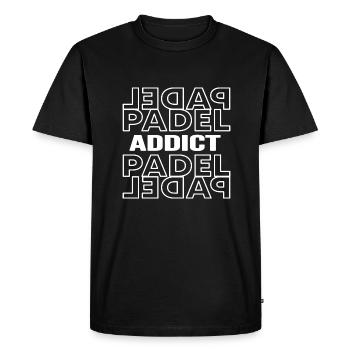 Padel Padel Tennis Padel accro au tennis - T-shirt Premium bio Homme - noir - Devant - Nico (187cm)