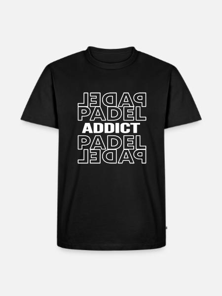 Padel Padeltennis Padeltennis-addict - Herre Premium økologisk T-shirt - sort