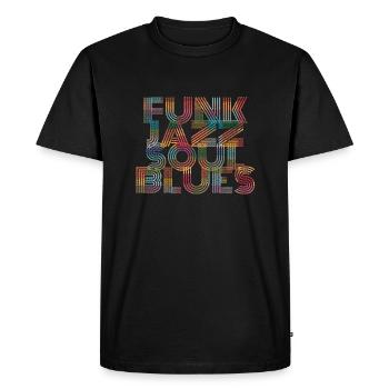 Funk Jazz Soul Blues - T-shirt Premium bio Homme - noir - Devant - Nico (187cm)