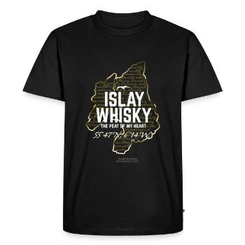Whisky Islay Peat of my Heart Gold Look Design - Men's Premium Organic T-Shirt - black - Front - Nico (187cm)