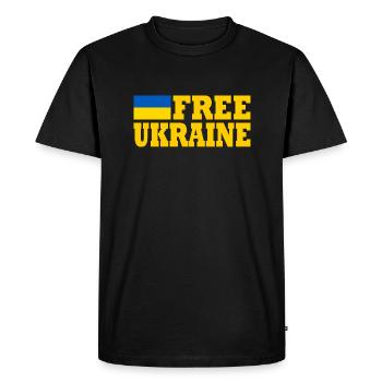 Free ukraine - T-shirt Premium bio Homme - noir - Devant - Nico (187cm)