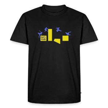 parkour jump traceur parcours d’obstacles wallride - T-shirt Premium bio Homme - noir - Devant - Nico (187cm)