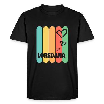Loredana - Men's Premium Organic T-Shirt - black - Front - Nico (187cm)