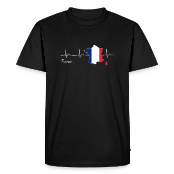 France France Heartbeat Heartbeat Gift - Men's Premium Organic T-Shirt - black - Front - Nico (187cm)