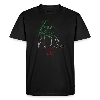 Iran, Football,Football,Football,Drapeau,Aperçu - T-shirt Premium bio Homme - noir - Devant - Nico (187cm)